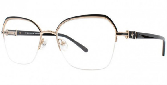 Adrienne Vittadini 1286 Eyeglasses, Gold/Black