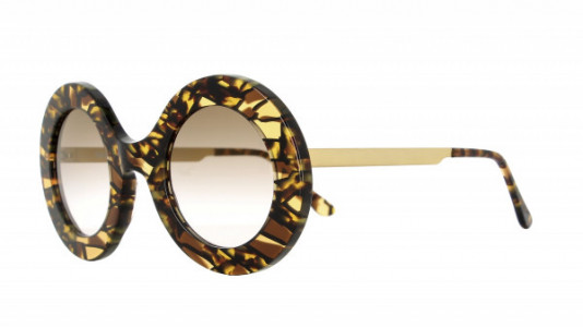 Vanni Colours VS3020 Sunglasses, brown pattern/satin light gold temple
