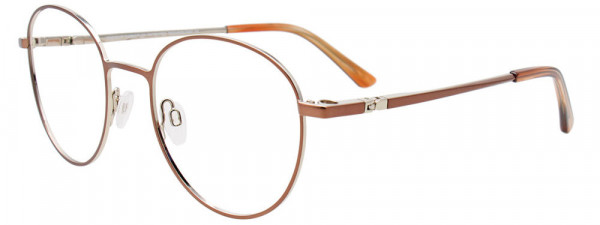 EasyClip EC625 Eyeglasses, 010 - Light Brown & Steel