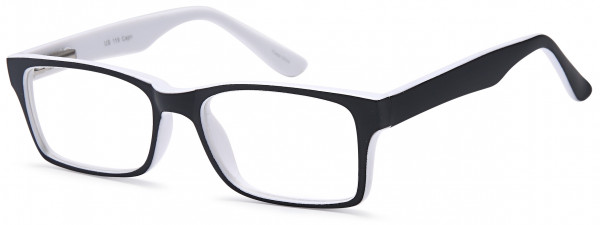 4U US119 Eyeglasses, Black White