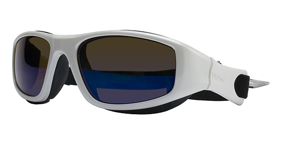 Liberty Sport Snowblazer II Sports Eyewear, 110 Shiny Pearl White (Ambler with Blue Flash Mirror)