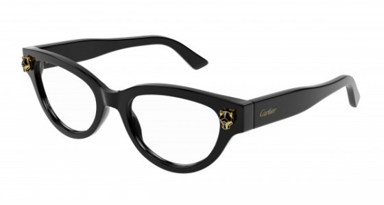 Cartier CT0372O Eyeglasses, 001 - BLACK with TRANSPARENT lenses
