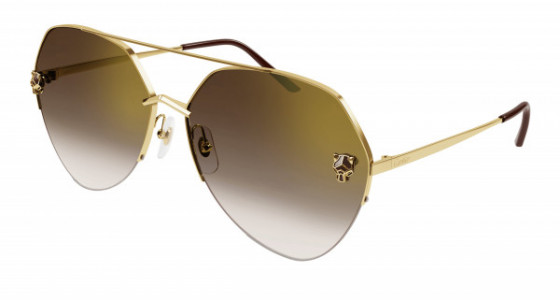 Cartier CT0355S Sunglasses, 002 - GOLD with BROWN lenses