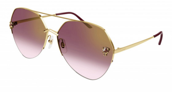 Cartier CT0355S Sunglasses, 003 - GOLD with RED lenses