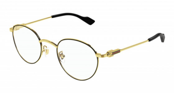 Gucci GG1222O Eyeglasses, 001 - GOLD with TRANSPARENT lenses