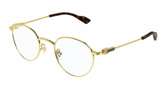 Gucci GG1222O Eyeglasses, 002 - GOLD with TRANSPARENT lenses