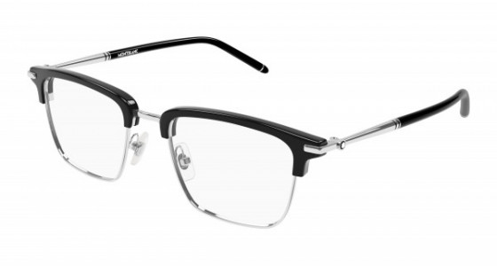 Montblanc MB0243O Eyeglasses, 001 - BLACK with TRANSPARENT lenses