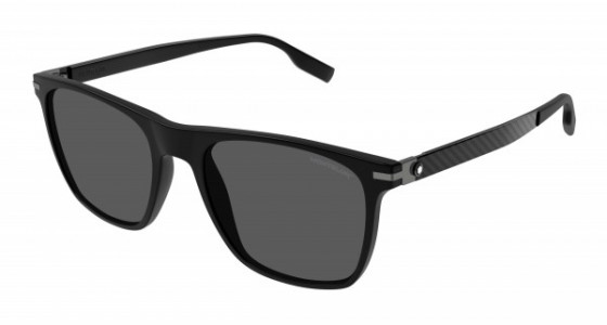 Montblanc MB0248S Sunglasses, 005 - BLACK with GREY polarized lenses