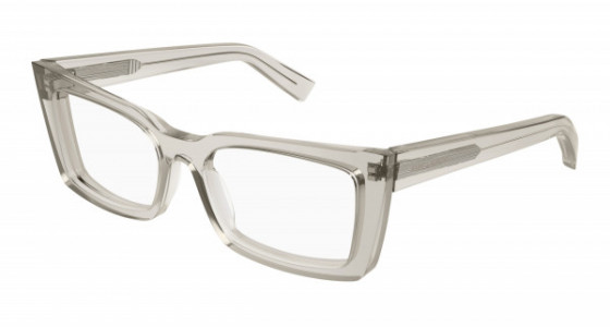 Saint Laurent SL 554 Eyeglasses, 004 - BEIGE with TRANSPARENT lenses