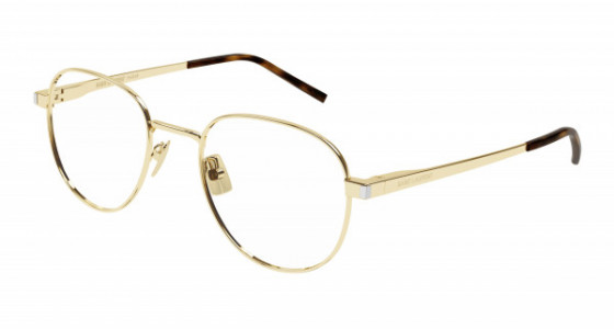 Saint Laurent SL 555 OPT Eyeglasses, 003 - GOLD with TRANSPARENT lenses