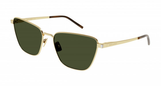 Saint Laurent SL 551 Sunglasses, 003 - GOLD with GREEN lenses