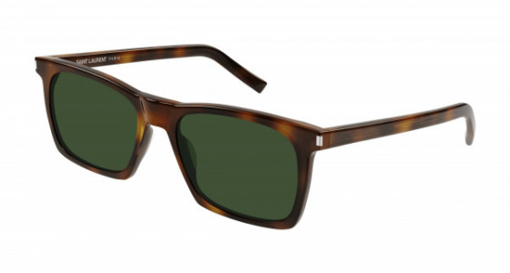 Saint Laurent SL 559 Sunglasses, 002 - HAVANA with GREEN lenses