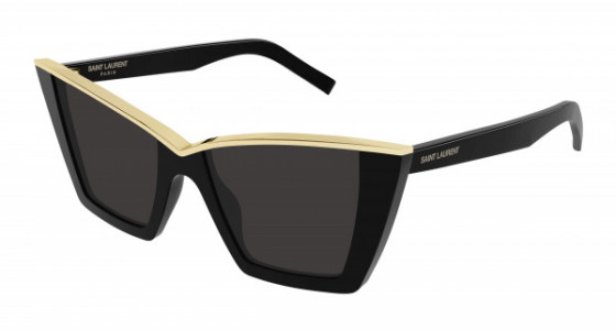 Saint Laurent SL 570 Sunglasses, 001 - BLACK with BLACK lenses