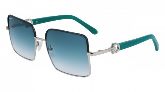 Ferragamo SF302SL Sunglasses, (047) SILVER/PETROL
