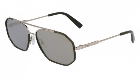 Ferragamo SF303SL Sunglasses, (726) GOLD/DARK GREEN