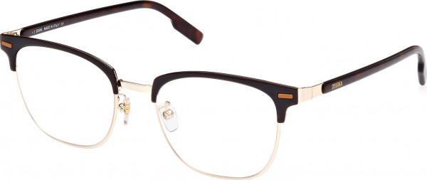 Ermenegildo Zegna EZ5250-H Eyeglasses, 050 - Shiny Pale Gold / Dark Havana