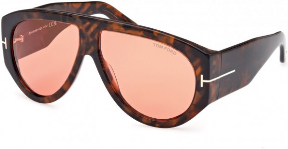 Tom Ford FT1044 BRONSON Sunglasses, 52S - Shiny Dark Havana, 