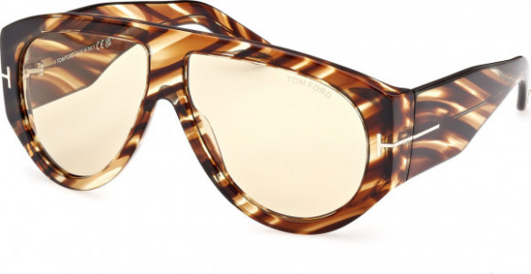 Tom Ford FT1044 BRONSON Sunglasses, 56E - Havana/Striped / Havana/Striped