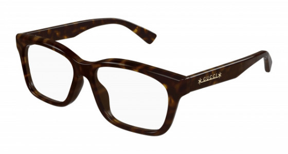Gucci GG1177O Eyeglasses, 002 - HAVANA with TRANSPARENT lenses