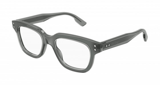 Gucci GG1219O Eyeglasses, 003 - GREY with TRANSPARENT lenses