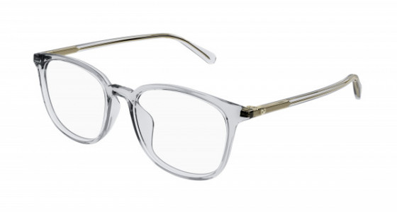 Gucci GG1230OA Eyeglasses, 003 - GREY with TRANSPARENT lenses