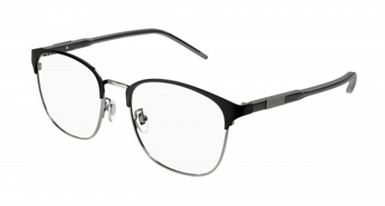 Gucci GG1231OA Eyeglasses, 003 - GUNMETAL with GREY temples and TRANSPARENT lenses