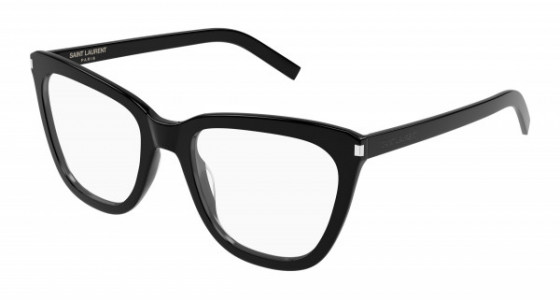 Saint Laurent SL 548 SLIM OPT Eyeglasses, 001 - BLACK with TRANSPARENT lenses