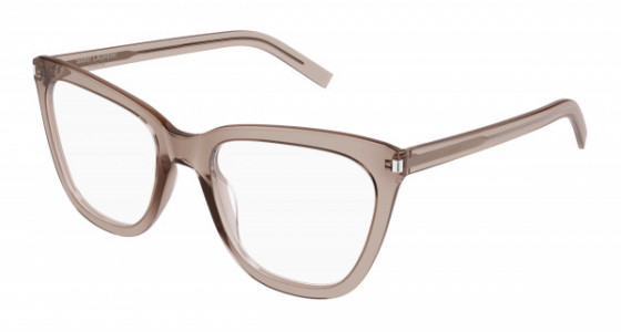 Saint Laurent SL 548 SLIM OPT Eyeglasses, 003 - BROWN with TRANSPARENT lenses