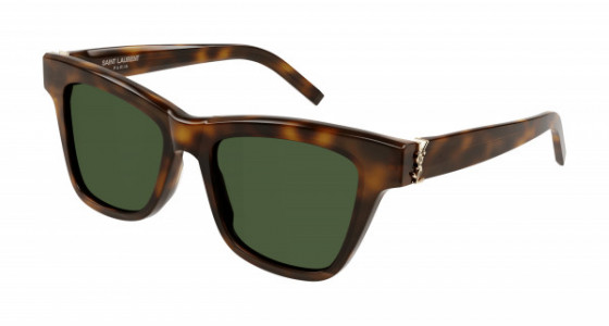 Saint Laurent SL M106 Sunglasses, 003 - HAVANA with GREEN lenses