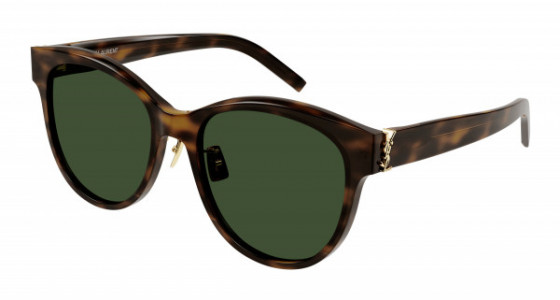 Saint Laurent SL M107/K Sunglasses, 003 - HAVANA with GREEN lenses