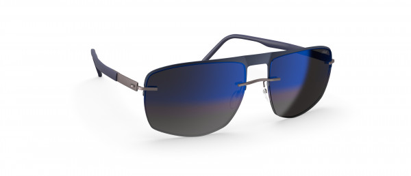 Silhouette Accent Shades 8738 Sunglasses, 4540 SLM Blue Mirror Gradient