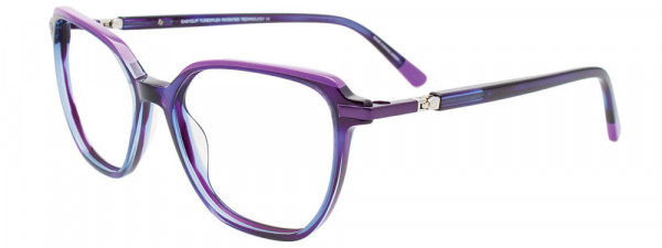 EasyClip EC669 Eyeglasses, 080 - Transparent Dark Purp & Purple