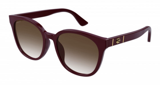 Gucci GG1122SA Sunglasses, 003 - BURGUNDY with BROWN lenses