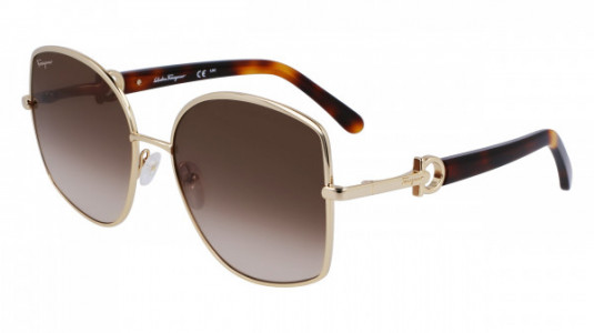 Ferragamo SF304S Sunglasses, (745) GOLD/BROWN GRADIENT