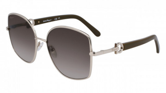 Ferragamo SF304S Sunglasses, (750) GOLD/KHAKI GRADIENT