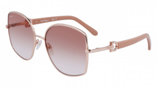 Ferragamo SF304S Sunglasses, (772) ROSE GOLD/NUDE GRADIENT