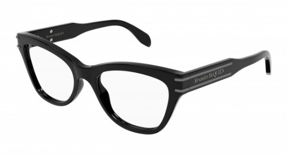 Alexander McQueen AM0401O Eyeglasses, 001 - BLACK with TRANSPARENT lenses