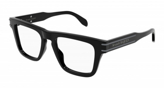 Alexander McQueen AM0400O Eyeglasses, 001 - BLACK with TRANSPARENT lenses