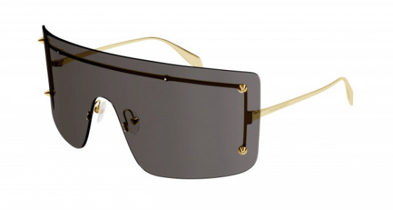 Alexander McQueen AM0412S Sunglasses, 002 - GOLD with BROWN lenses