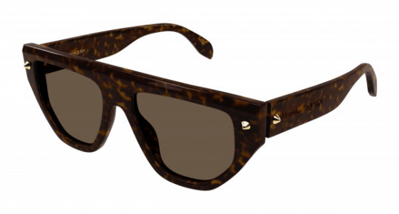 Alexander McQueen AM0408S Sunglasses, 002 - HAVANA with BROWN lenses