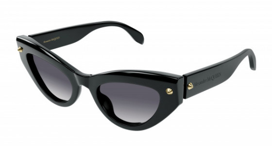 Alexander McQueen AM0407S Sunglasses, 001 - BLACK with GREY lenses