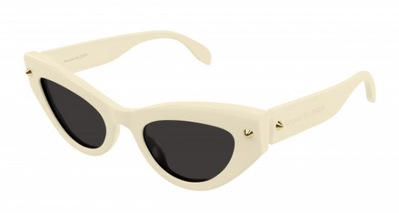 Alexander McQueen AM0407S Sunglasses, 003 - IVORY with GREY lenses