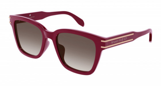 Alexander McQueen AM0399SA Sunglasses, 003 - BURGUNDY with BROWN lenses