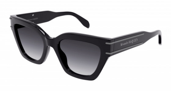 Alexander McQueen AM0398S Sunglasses, 001 - BLACK with GREY lenses