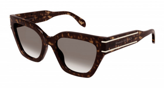 Alexander McQueen AM0398S Sunglasses, 002 - HAVANA with BROWN lenses