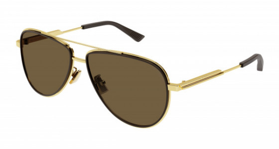 Bottega Veneta BV1240S Sunglasses, 002 - GOLD with BROWN lenses