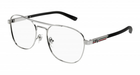 Gucci GG1290O Eyeglasses, 001 - GUNMETAL with BLACK temples and TRANSPARENT lenses