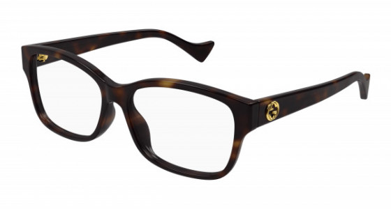Gucci GG1259O Eyeglasses, 005 - HAVANA with TRANSPARENT lenses