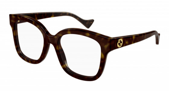 Gucci GG1258O Eyeglasses, 005 - HAVANA with TRANSPARENT lenses