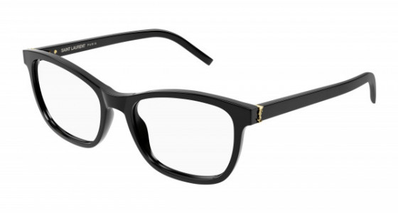 Saint Laurent SL M121 Eyeglasses, 001 - BLACK with TRANSPARENT lenses